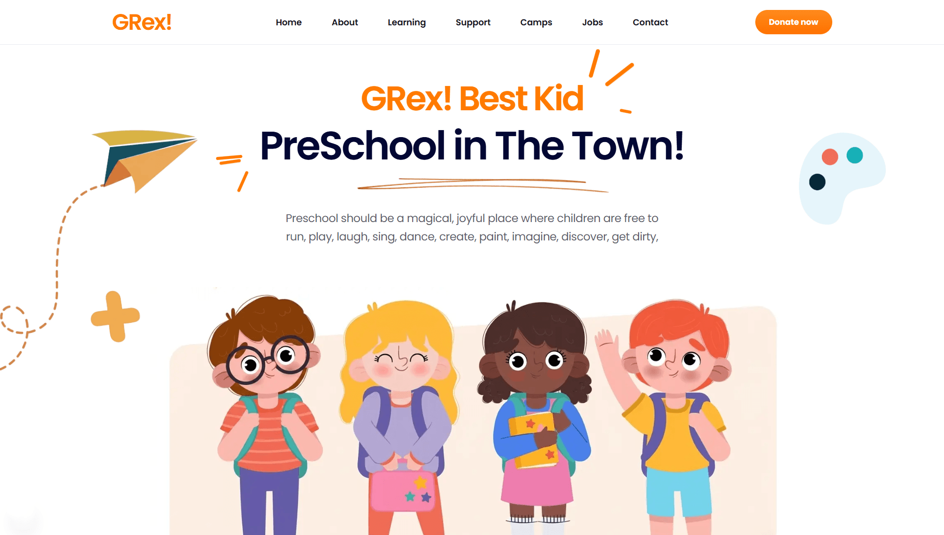 Website preview of GRex PreSchool
