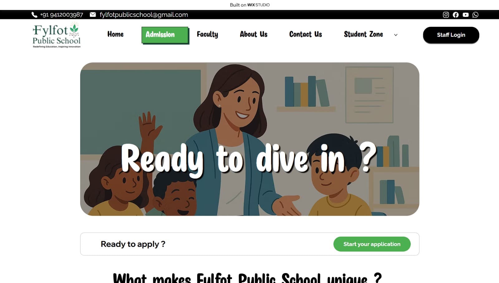 Website preview of yashvardhanchauhan01.wixstudio.com/school